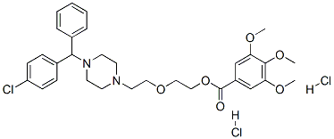 2-[2-[4-[(4-chlorophenyl)-phenyl-methyl]piperazin-1-yl]ethoxy]ethyl 3, 4,5-trimethoxybenzoate dihydrochloride 结构式