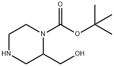 1-N-Boc-2-(hydroxymethyl)piperazine 化学構造式