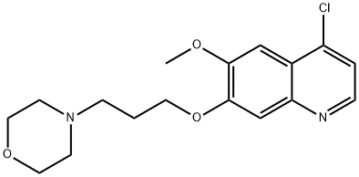 4-chloro-6-(Methyloxy)-7-{[3-(4-Morpholinyl)propyl]oxy}quinoline 化学構造式