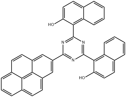 2,4-ビス(2-ヒドロキシ-1-ナフチル)-6-(2-ピレニル)-1,3,5-トリアジン 化学構造式