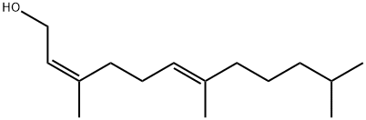 (2Z,6E)-3,7,11-トリメチル-2,6-ドデカジエン-1-オール 化学構造式