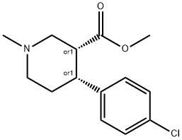 (3S,4S)-Methyl 4-(4-chlorophenyl)-1-methylpiperidine-3-carboxylate 结构式