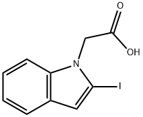 (2-ヨード-1H-インドール-1-イル)酢酸 化学構造式