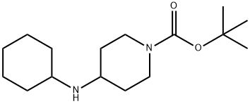 1-叔丁氧羰基-4-(环己基氨基)哌啶 结构式