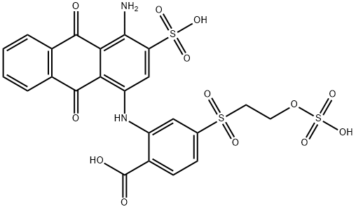 2-[(4-amino-9,10-dihydro-9,10-dioxo-3-sulfo-1-anthracenyl) amino]-4-[[2-(sulfooxy)ethyl]sulfonyl]-Benzoic acid Structure