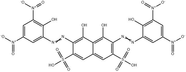 4,5-Dihydroxy-3,6-bis[(2-hydroxy-3,5-dinitrophenyl)azo]-2,7-naphthalenedisulfonic acid,20650-52-6,结构式