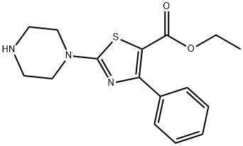 4-苯基-2-(1-哌嗪基)-5-三唑羧酸乙酯, 206555-97-7, 结构式