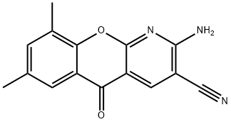 2-氨基-7,9-二甲基-5-氧代-5H-[1]苯并吡喃并[2,3-B]吡啶-3-腈 结构式
