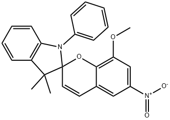 1-Phenyl-3,3-dimethyl-8'-methoxy-6'-nitrospiro[1H-indole-2(3H),2'-[2H-1]benzopyran],2067-32-5,结构式