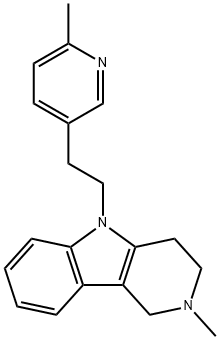 2,3,4,5-Tetrahydro-2-methyl-5-[2-(6-methyl-3-pyridyl)ethyl]-1H-pyrido[4,3-b]indole 结构式