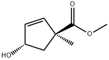 2-Cyclopentene-1-carboxylicacid,4-hydroxy-1-methyl-,methylester,(1S,4S)- 结构式