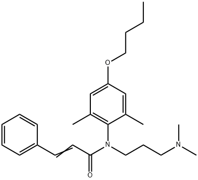 N-[3-(Dimethylamino)propyl]-N-[4-butoxy-2,6-dimethylphenyl]-3-phenylpropenamide Structure