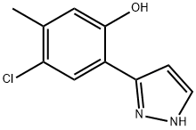 4-氯代-5-甲基-2-(1H-吡唑-3-基)苯酚 结构式