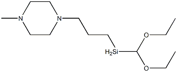 1-[3-[ジエトキシ(メチル)シリル]プロピル]-4-メチルピペラジン 化学構造式