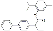 alpha-Ethyl-4-biphenylacetic acid, thymyl ester 化学構造式