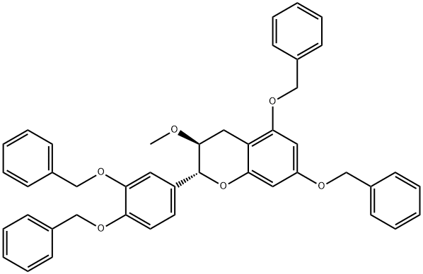 (2R-trans)-2-[3,4-bis(phenylmethoxy)phenyl]-3,4-dihydro-3-methoxy-5,7-bis(phenylmethoxy)-2H-1-benzopyran  Structure