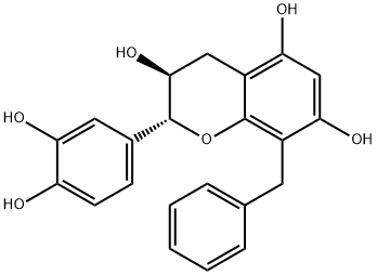 (2R,3S)-2-(3,4-二羟基苯基)-3,4-二氢-8-(苯基甲基)-2H-1-苯并吡喃-3,5,7-三醇 结构式