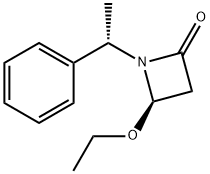 2-Azetidinone,4-ethoxy-1-[(1S)-1-phenylethyl]-,(4R)-(9CI) 化学構造式