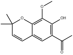 6-Acetyl-7-hydroxy-8-methoxy-2,2-dimethyl-2H-1-benzopyran 结构式