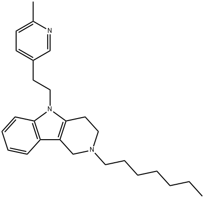 20771-48-6 2,3,4,5-Tetrahydro-2-heptyl-5-[2-(6-methyl-3-pyridyl)ethyl]-1H-pyrido[4,3-b]indole