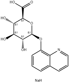 8-ヒドロキシキノリン-Β-D-グルクロニド ナトリウム塩 化学構造式