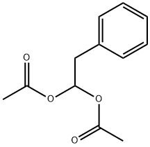 2-フェニル-1,1-エタンジオールジアセタート 化学構造式