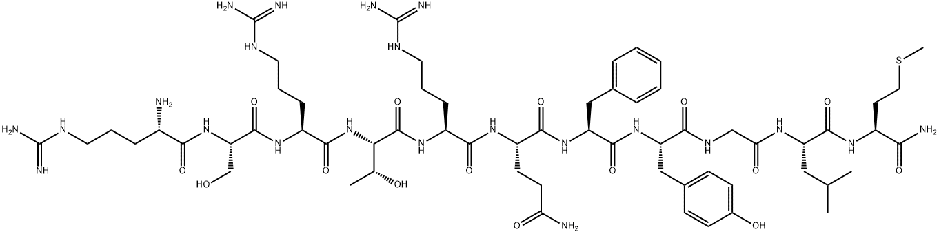 H-ARG-SER-ARG-THR-ARG-GLN-PHE-TYR-GLY-LEU-MET-NH2 Structure