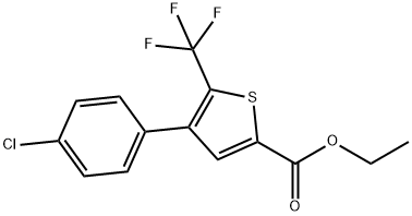 4-(4-CHLOROPHENYL)-5-(TRIFLUOROMETHYL)THIOPHEN-2-CARBOXYLIC ACID ETHYLESTER,208108-54-7,结构式