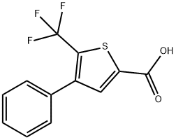 4-フェニル-5-(トリフルオロメチル)チオフェン-2-カルボン酸 化学構造式