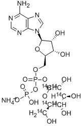 ADENOSINE 5'-DIPHOSPHO-(D-GLUCOSE-UL-14C) AMMONIUM SALT 结构式
