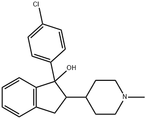 1-(4-chlorophenyl)-2-(1-methyl-4-piperidyl)-2,3-dihydroinden-1-ol 结构式
