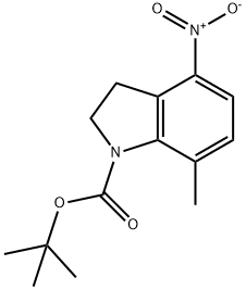 1H-INDOLE-1-CARBOXYLIC ACID,2,3-DIHYDRO-5-NITRO-,1,1-DIMETHYLETHYL ESTER Struktur