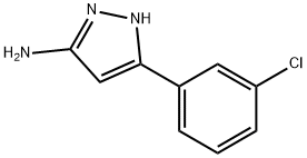 3-(3-クロロフェニル)-1H-ピラゾール-5-アミン 化学構造式