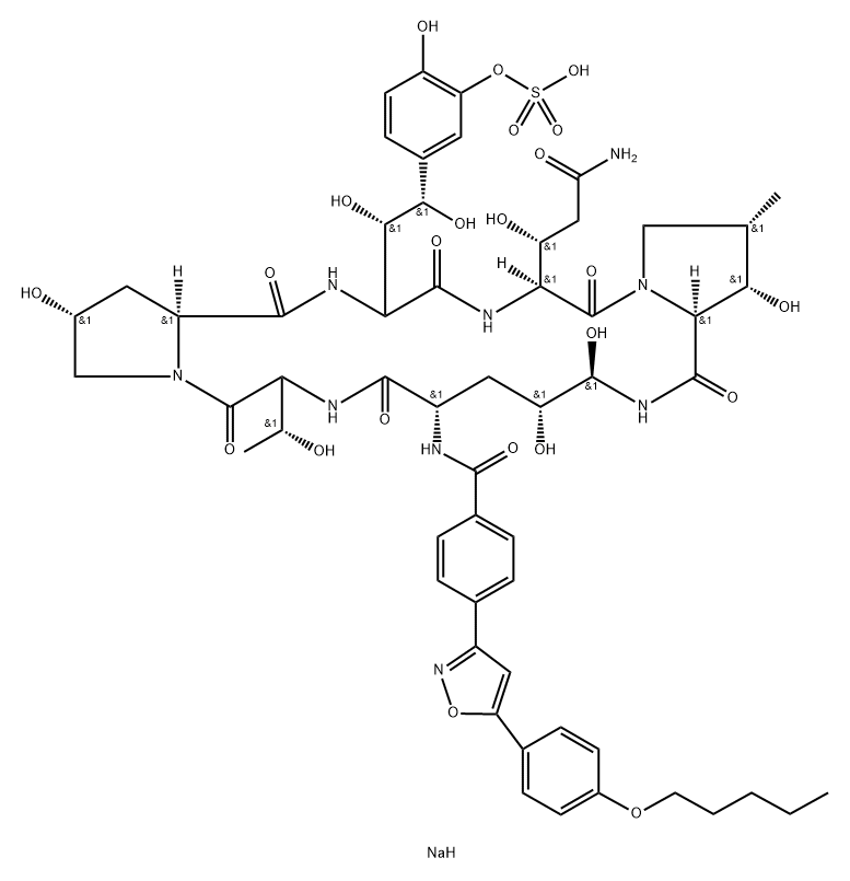 米卡芬净钠,208538-73-2,结构式