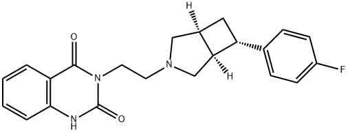 3-[2-[(1S,5S,7S)-7-(4-fluorophenyl)-3-azabicyclo[3.2.0]hept-3-yl]ethyl]-1H-quinazoline-2,4-dione 结构式