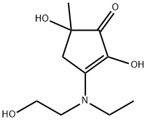 2-Cyclopenten-1-one, 3-[ethyl(2-hydroxyethyl)amino]-2,5-dihydroxy-5-methyl- (9CI),208777-98-4,结构式