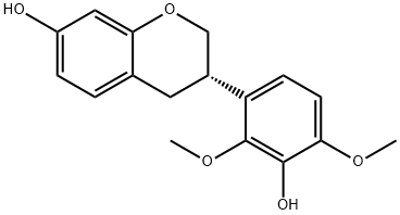 [S,(-)]-3,4-Dihydro-3-(3-hydroxy-2,4-dimethoxyphenyl)-2H-1-benzopyran-7-ol Struktur