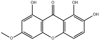 1,7,8-トリヒドロキシ-3-メトキシキサントン 化学構造式