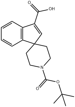 SPIRO[1H-INDENE-1,4'-PIPERIDINE]-1',3-DICARBOXYLIC ACID, 1,1-DIMETHYL ETHYL ESTER Structure