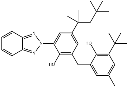 2-(2H-Benzotriazol-2-yl)-6-[[3-(1,1-dimethylethyl)-2-hydroxy-5- methylphenyl]methyl]-4-(1,1,3,3-tetramethylbutyl)phenol 结构式