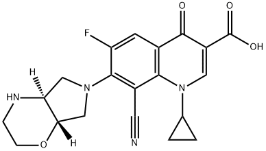 3-Quinolinecarboxylic acid, 8-cyano-1-cyclopropyl-6-fluoro-7-[(4aS,7aS)-hexahydropyrrolo[3,4-b]-1,4-oxazin-6(2H)-yl]-1,4-dihydro-4-oxo-|非那沙星