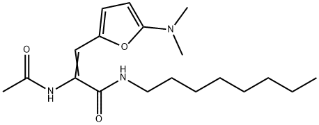 2-Propenamide,  2-(acetylamino)-3-[5-(dimethylamino)-2-furanyl]-N-octyl- Struktur