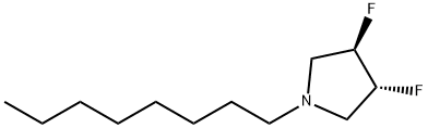 (3R,4R)-1-N-OCTYL-3,4-DIFLUOROPYRROLIDINE 结构式