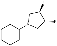 (3R,4R)-1-CYCLOHEXYL-3,4-DIFLUOROPYRROLIDINE 结构式