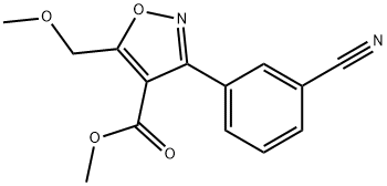 4-Isoxazolecarboxylicacid,3-(3-cyanophenyl)-5-(methoxymethyl)-,methylester(9CI) Struktur