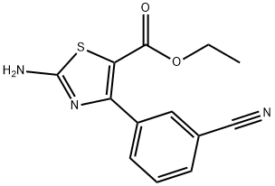 2-AMINO-4-(3-CYANOPHENYL)-5-THIAZOLECARBOXYLIC ACID ETHYL ESTER Structure