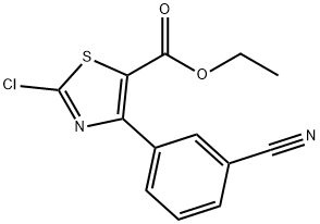 2-CHLORO-4-(3-CYANOPHENYL)-5-THIAZOLECARBOXYLIC ACID ETHYL ESTER Struktur