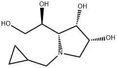 3,4-Pyrrolidinediol, 1-(cyclopropylmethyl)-2-[(1S)-1,2-dihydroxyethyl]-, (2R,3S,4R)- (9CI) 结构式