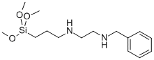 N-(2-N-苄基氨乙基)-3-氨基丙基三甲氧基硅烷 结构式
