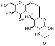 2-乙酰氨基-2-脱氧-6-O-(Β-D-吡喃半乳糖基)-D-吡喃半乳糖 结构式